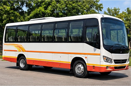 White and red SML minibus