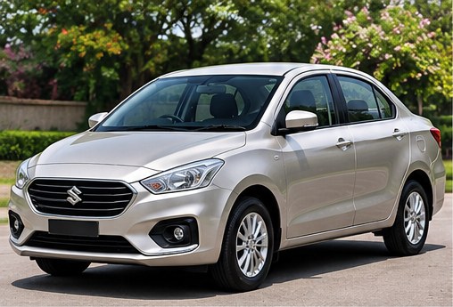 Silver Maruti Suzuki Dzire sedan